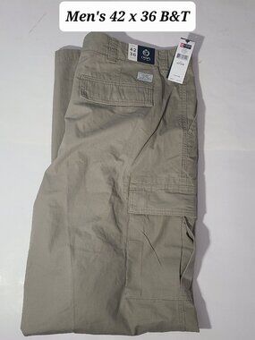 Chaps Lead Table Terrain Brown Men's Big & Tall Cargo Pants Size 42 x 36 NWT